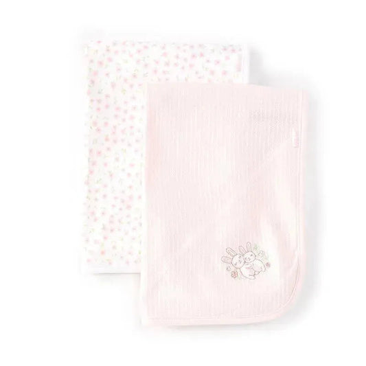 Little Me - 2Pk Baby Girls Funny Bunnies Receiving Blankets