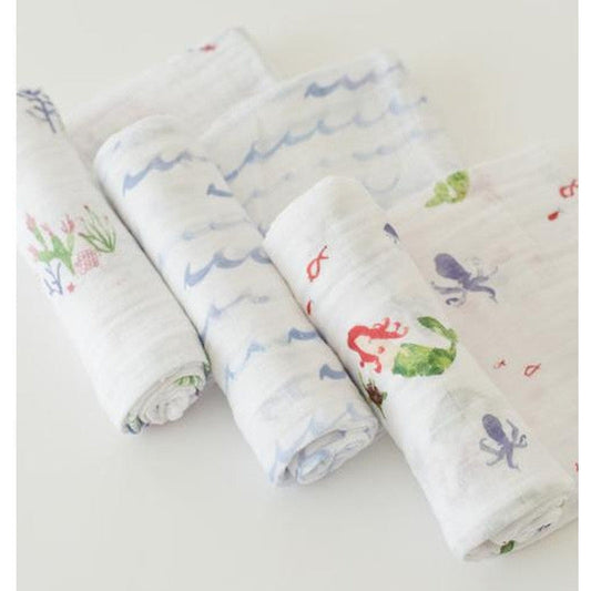 Little Unicorn Cotton Muslin Swaddles 3-Pack Mermaid