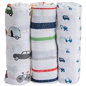 Little Unicorn Cotton Muslin Swaddles 3-Pack Traffic Jam