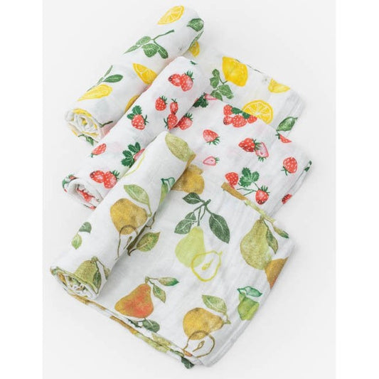 Little Unicorn Cotton Muslin Swaddle 3-Pack Fruit Stand