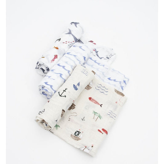 Little Unicorn Cotton Muslin Swaddle 3-Pack Shark 2