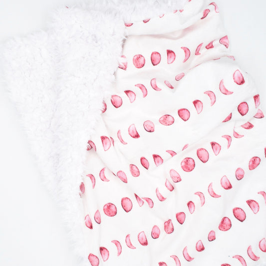 Sugar + Maple Pink Moon Phases Minky Blanket