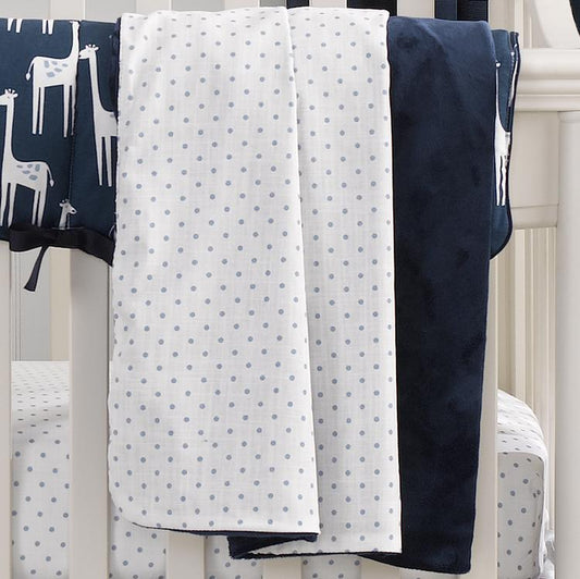 Liz & Roo Sky Blue Mini Dots Minky Receiving Blanket