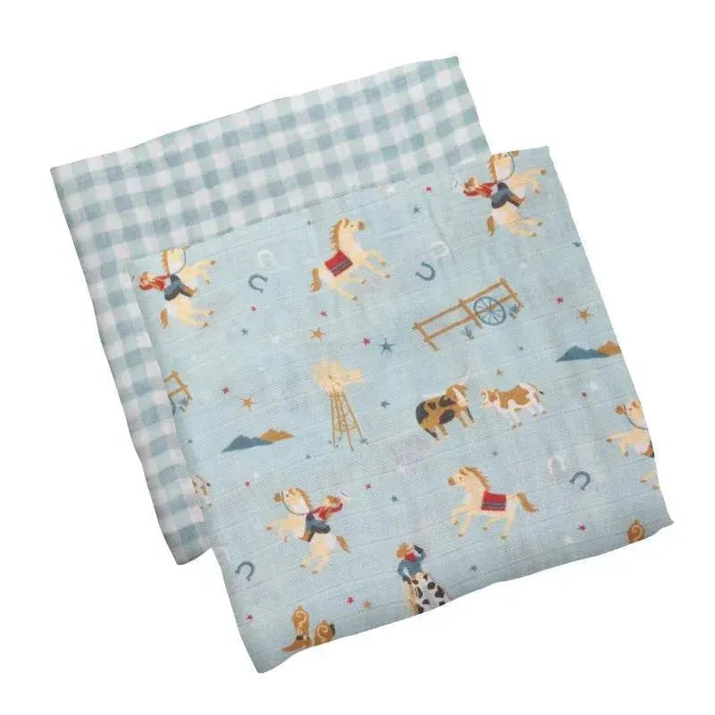 Stephen Joseph - 2Pk Western Muslin Blanket Set